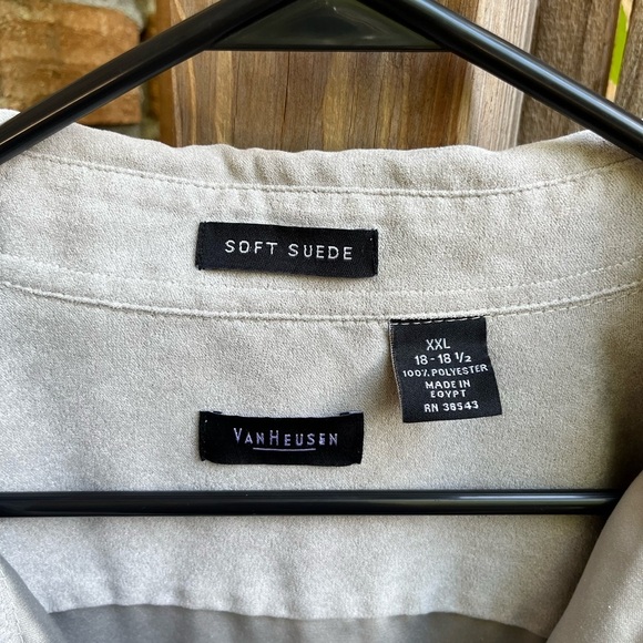 Van Heusen Soft Suede Shirt in Light Gray - Picture 2 of 3